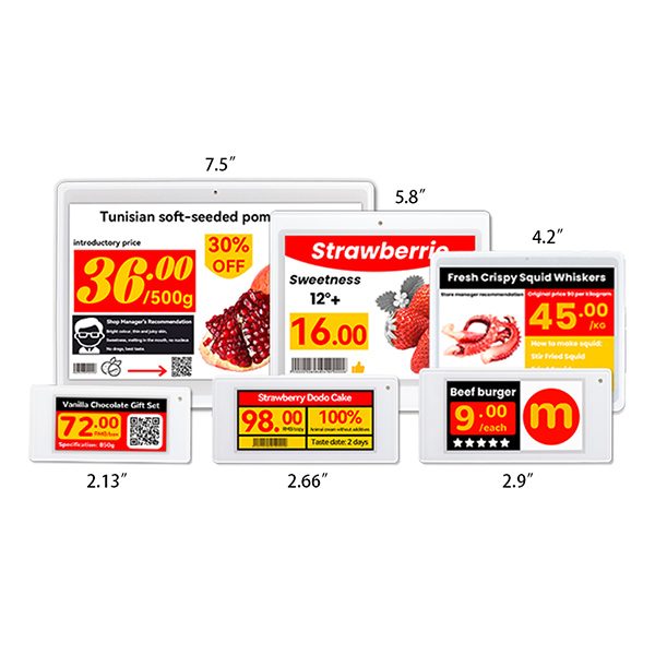 2.13 Inch 4 Color Electronic Retail Label Display Color Black White Red Yellow