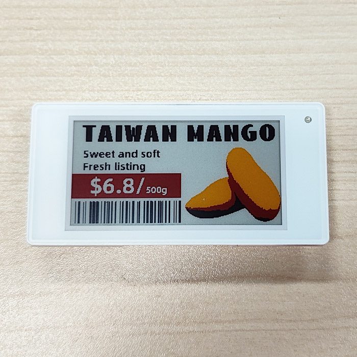 2.66 Inch 4 Color Electronic Retail Label Display Color Black White Red Yellow