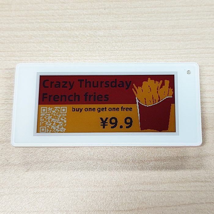 2.9 Inch 4 Color Electronic Retail Label Display Color Black White Red Yellow