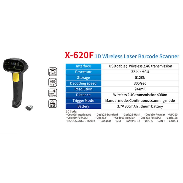 X-530 1D Laser Wired Handhold Barcode Scanner